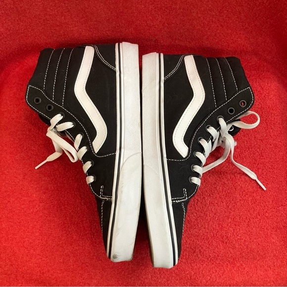 VANS SZ 11 & 10 Sk8-Hi Skate Parisian Night  High Top Black White Lace Up Shoes - Picture 5 of 11